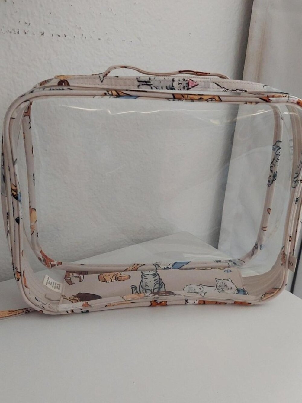 Vera Bradley a cats life clear cosmetic travel case bag zipper